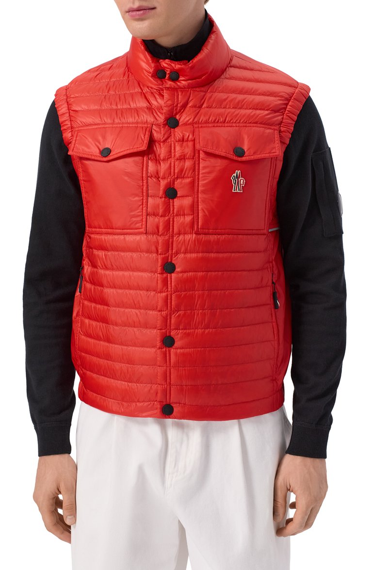 Мужской утепленный жилет ollon MONCLER GRENOBLE красного цвета, арт. 1A00012/595B1 | Фото 3 (Материал подклада: Синтетический материал; Материал внешний: Синтетический материал; Длина (верхняя одежда): Короткие; Стили: Кэжуэл; Мужское Кросс-КТ: жилеты-объемные)