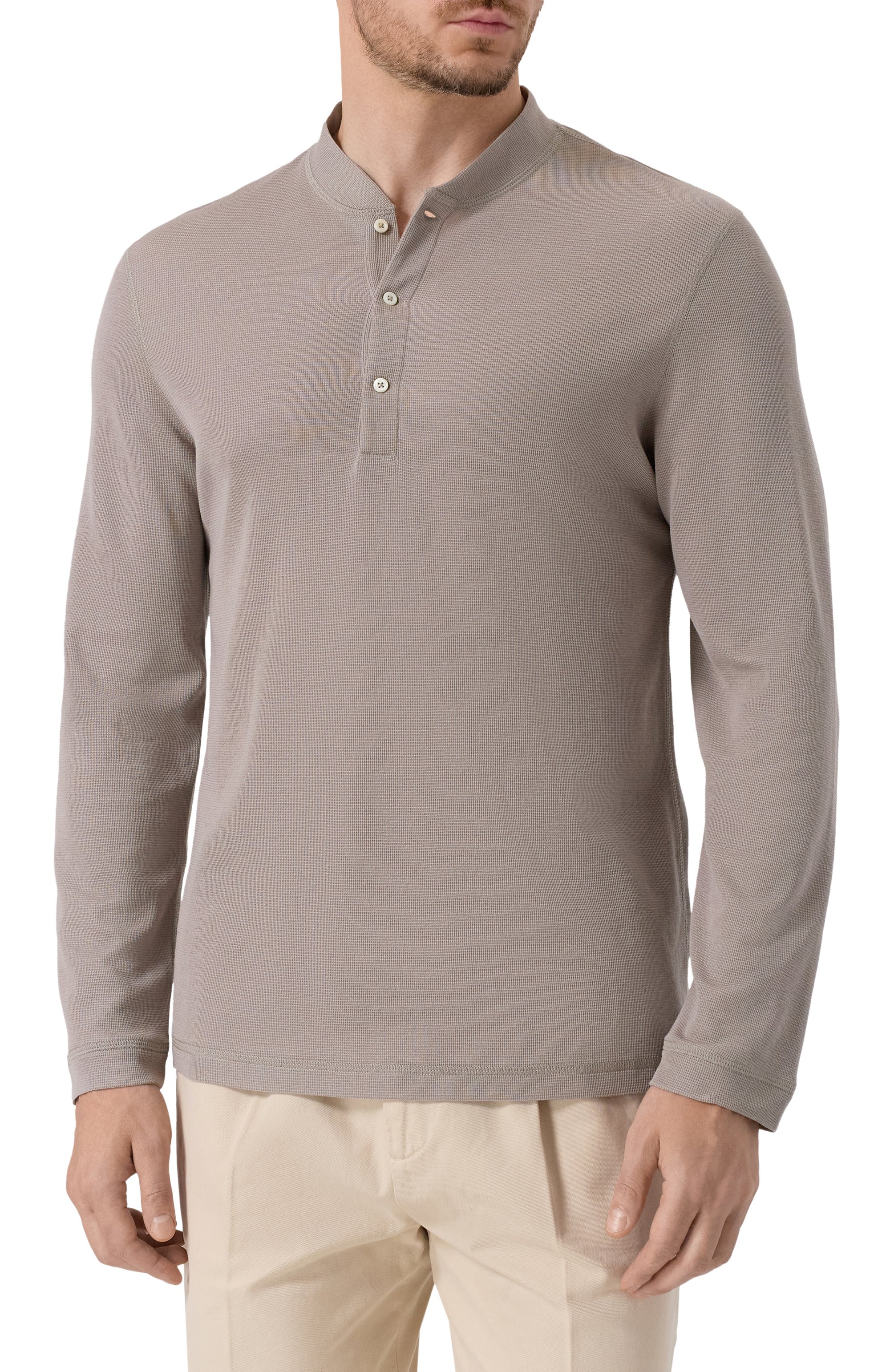 Лонгслив-хенли из хлопка и шелка BRUNELLO CUCINELLI, арт. MW8661365, фото 3