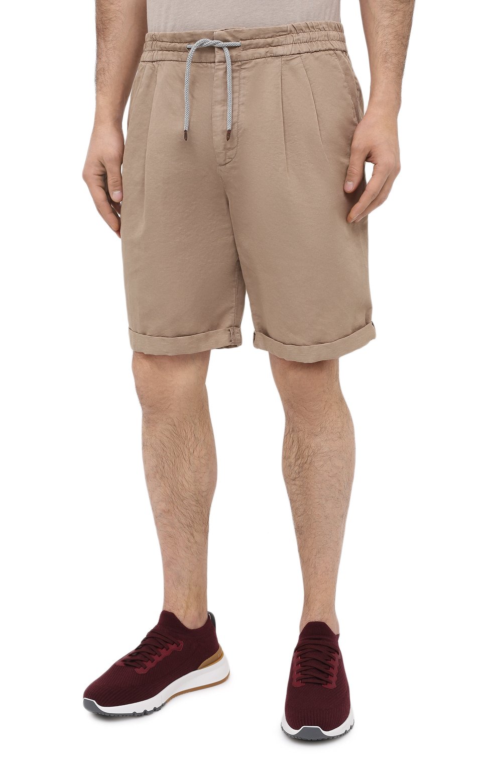Шорты изо льна и хлопка BRUNELLO CUCINELLI бежевого цвета по цене 73800 руб., арт. M291LV0340, фото 3 Шорты изо льна и хлопка BRUNELLO CUCINELLI, арт. M291LV0340, фото 3