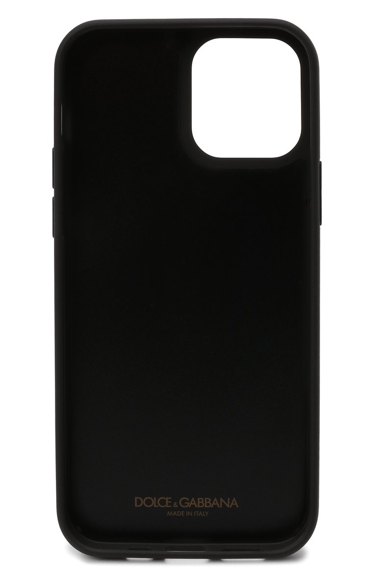 Кожаный чехол для iphone 12/12 pro DOLCE & GABBANA черно-белого цвета, арт. BP2905/AQ276 | Фото 2 (Материал: Натуральная кожа; Женское Кросс-КТ: Кожа iPhone; Нос: Не проставлено; Региональные ограничения белый список (Axapta Mercury): Не проставлено)