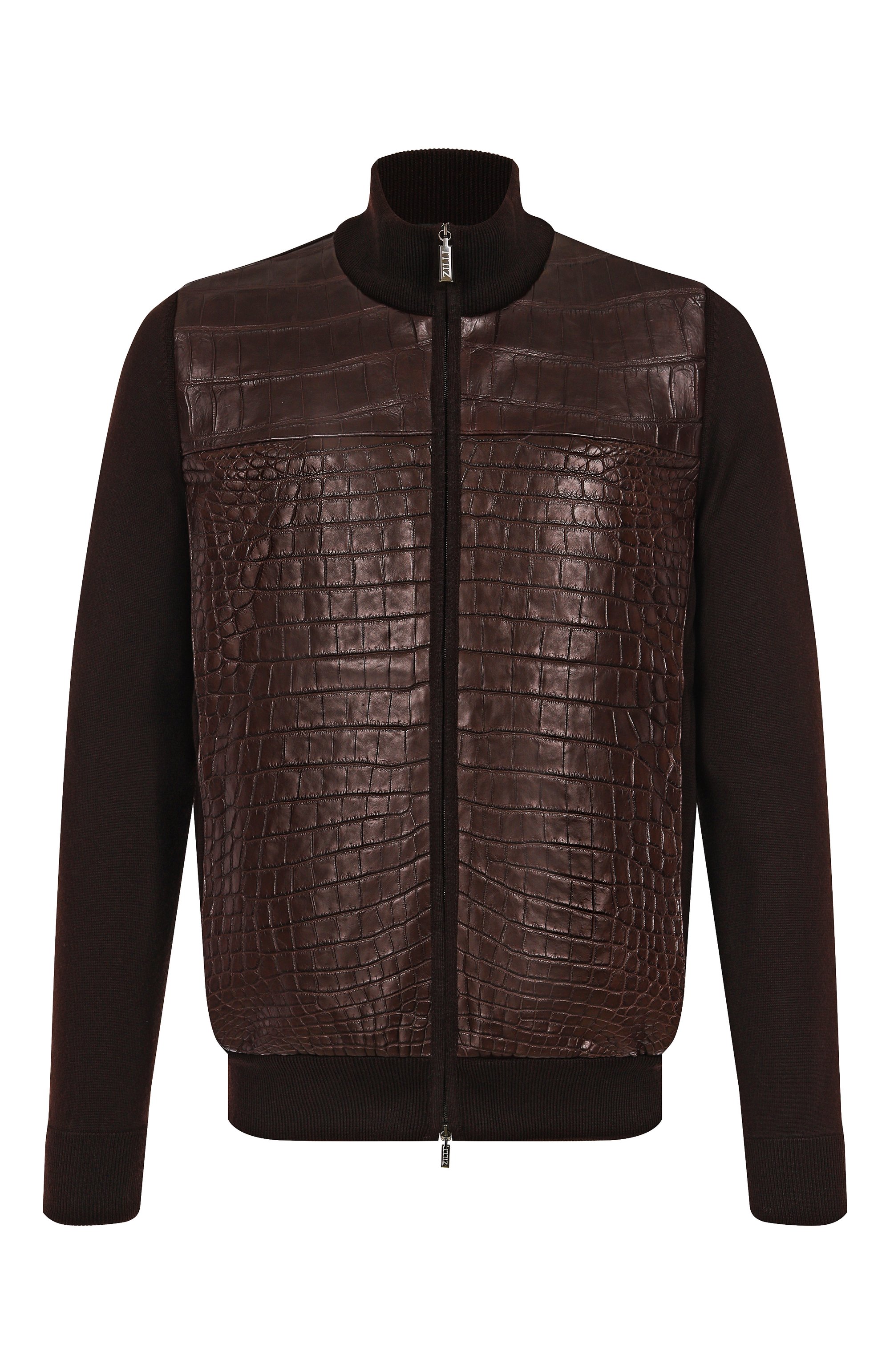 Кардиган с отделкой из кожи крокодила ZILLI, арт. KZMC01M0340VCRB00, фото 1