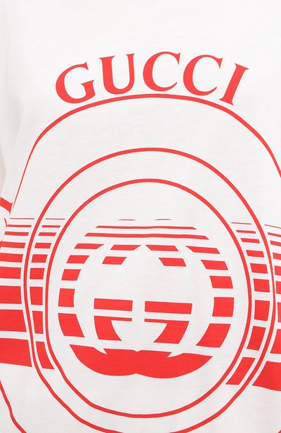 Хлопковая футболка GUCCI белого цвета по цене 42750 руб., арт. 615044/XJCQ8, фото 5 Хлопковая футболка GUCCI, арт. 615044/XJCQ8, фото 5