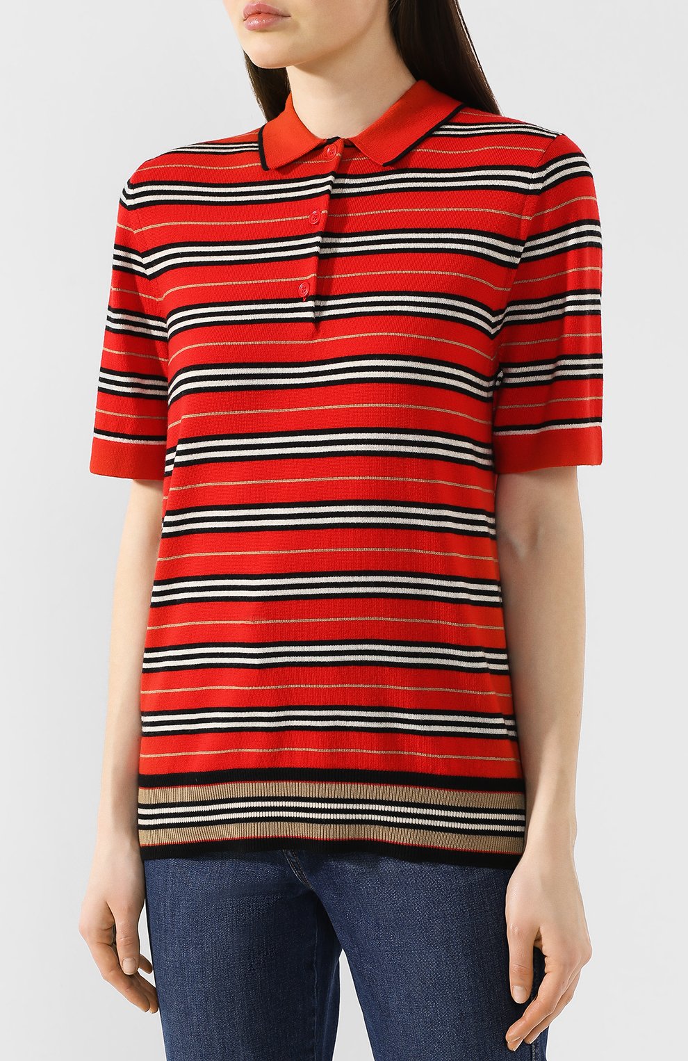 Шерстяное поло BURBERRY красного цвета по цене 64100 руб., арт. 8008935, фото 3 Шерстяное поло BURBERRY, арт. 8008935, фото 3
