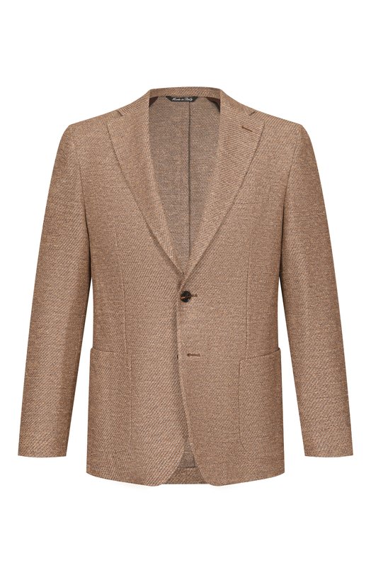 Пиджак изо льна и хлопка Andrea Campagna BIELLA/EE115U Коричневый BIELLA/EE115U