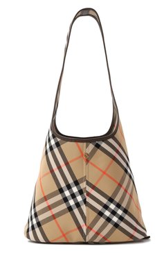 Женская сумка BURBERRY бежевого цвета, арт. 8094678 | Фото 1 (Материал сплава: Проставлено; Размер: medium; Материал: Текстиль; Драгоценные камни: Проставлено)