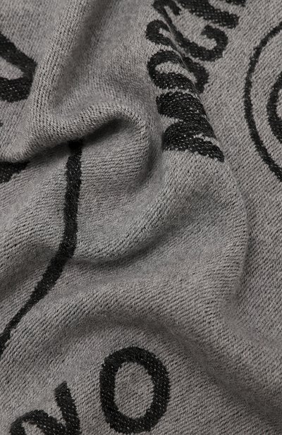 Шерстяной шарф MOSCHINO серого цвета по цене 15700 руб., арт. 50152/M5414, фото 4 Шерстяной шарф MOSCHINO, арт. 50152/M5414, фото 4