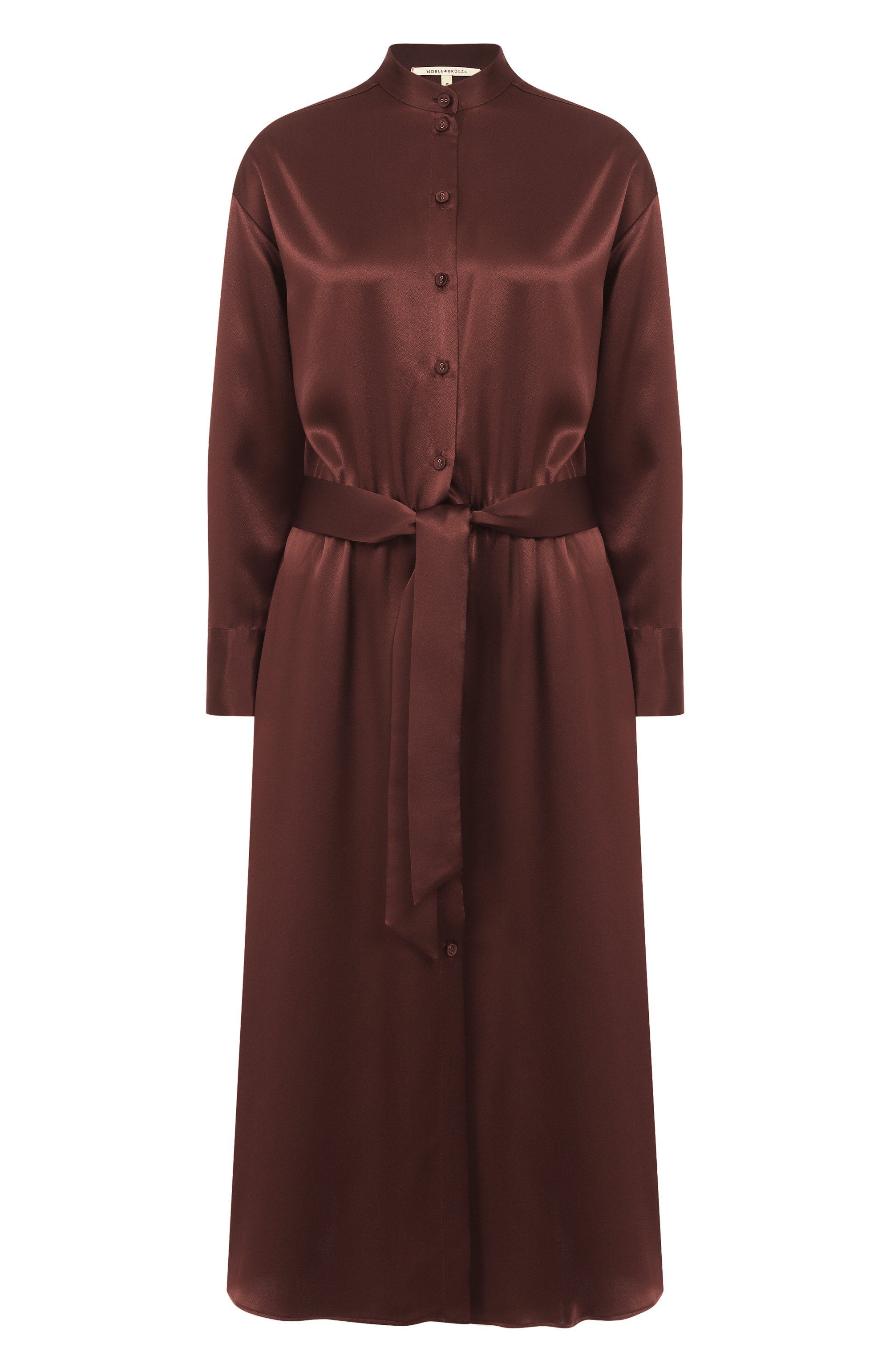 Атласное платье NOBLE&BRULEE коричневого цвета по цене 110000 руб., арт. NB106/180825/03, фото 1 Атласное платье NOBLE&BRULEE, арт. NB106/180825/03, фото 1