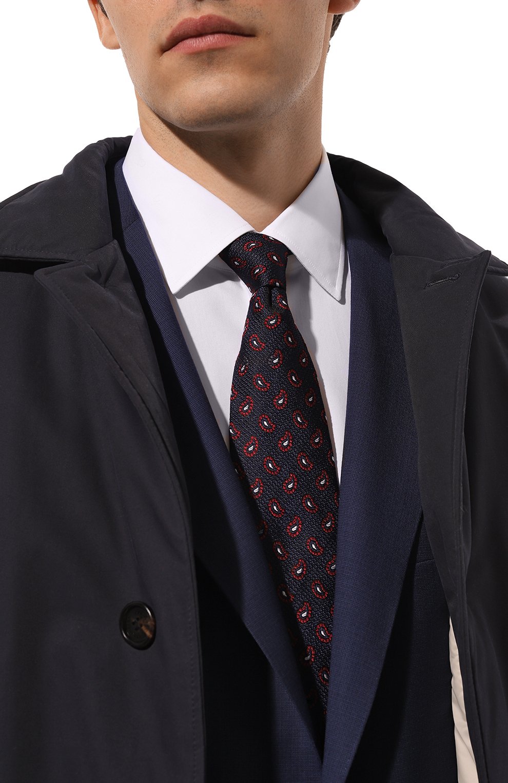 Шелковый галстук ZEGNA темно-синего цвета по цене 27000 руб., арт. Z5D31TA5/1P8BU1, фото 2 Шелковый галстук ZEGNA, арт. Z5D31TA5/1P8BU1, фото 2