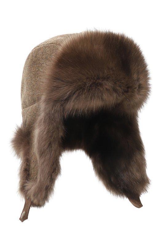 Шапка-ушанка Майкл с отделкой из меха соболя FurLand 0201414210038100029 Коричневый 0201414210038100029