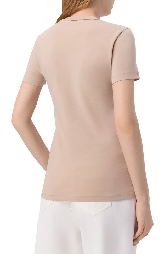 Хлопковая футболка Brunello Cucinelli M0T18B0170 Бежевый  M0T18B0170 Фото 4