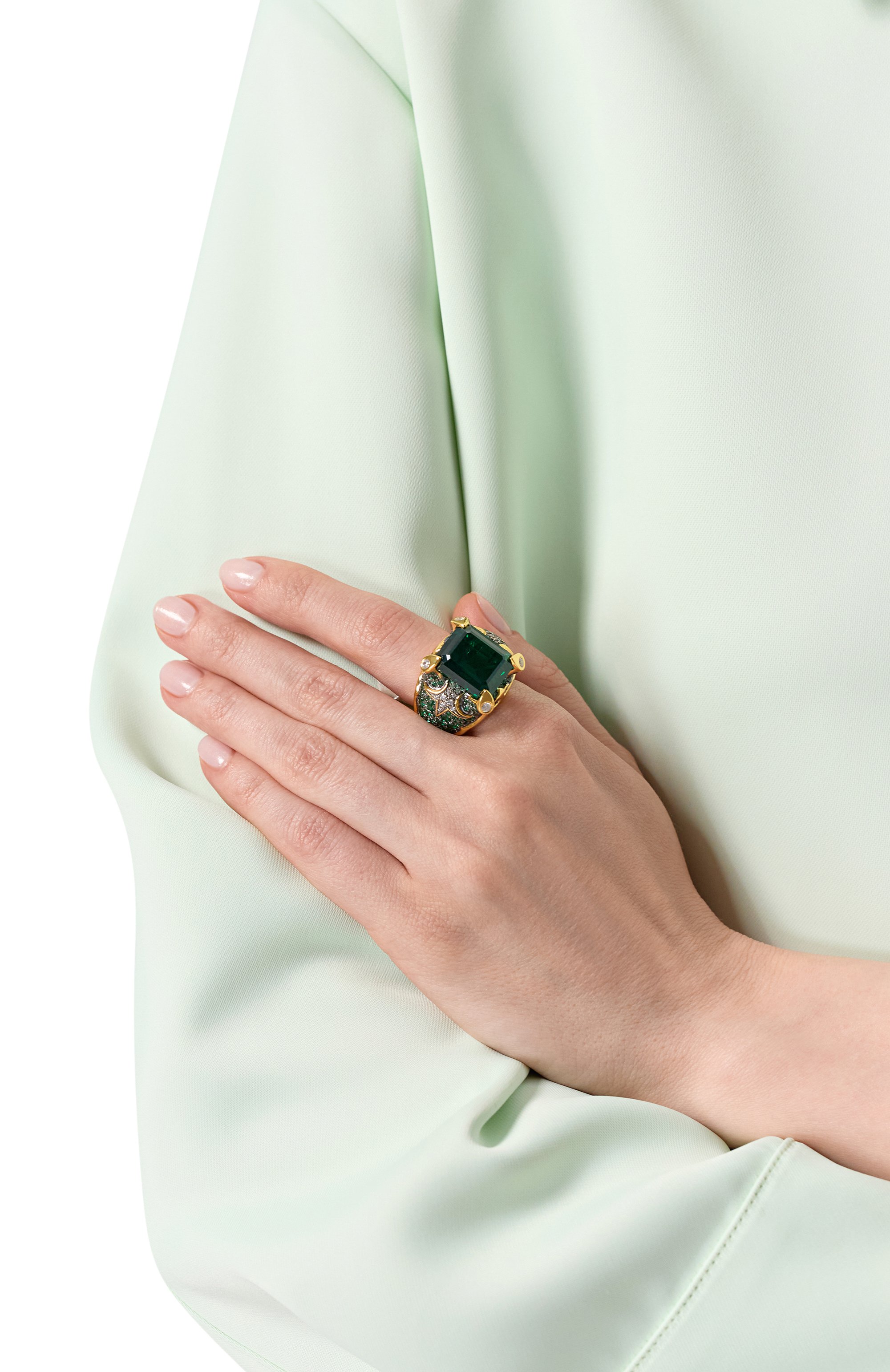 Кольцо emerald flower QUEENSBEE, арт. 102181, фото 2