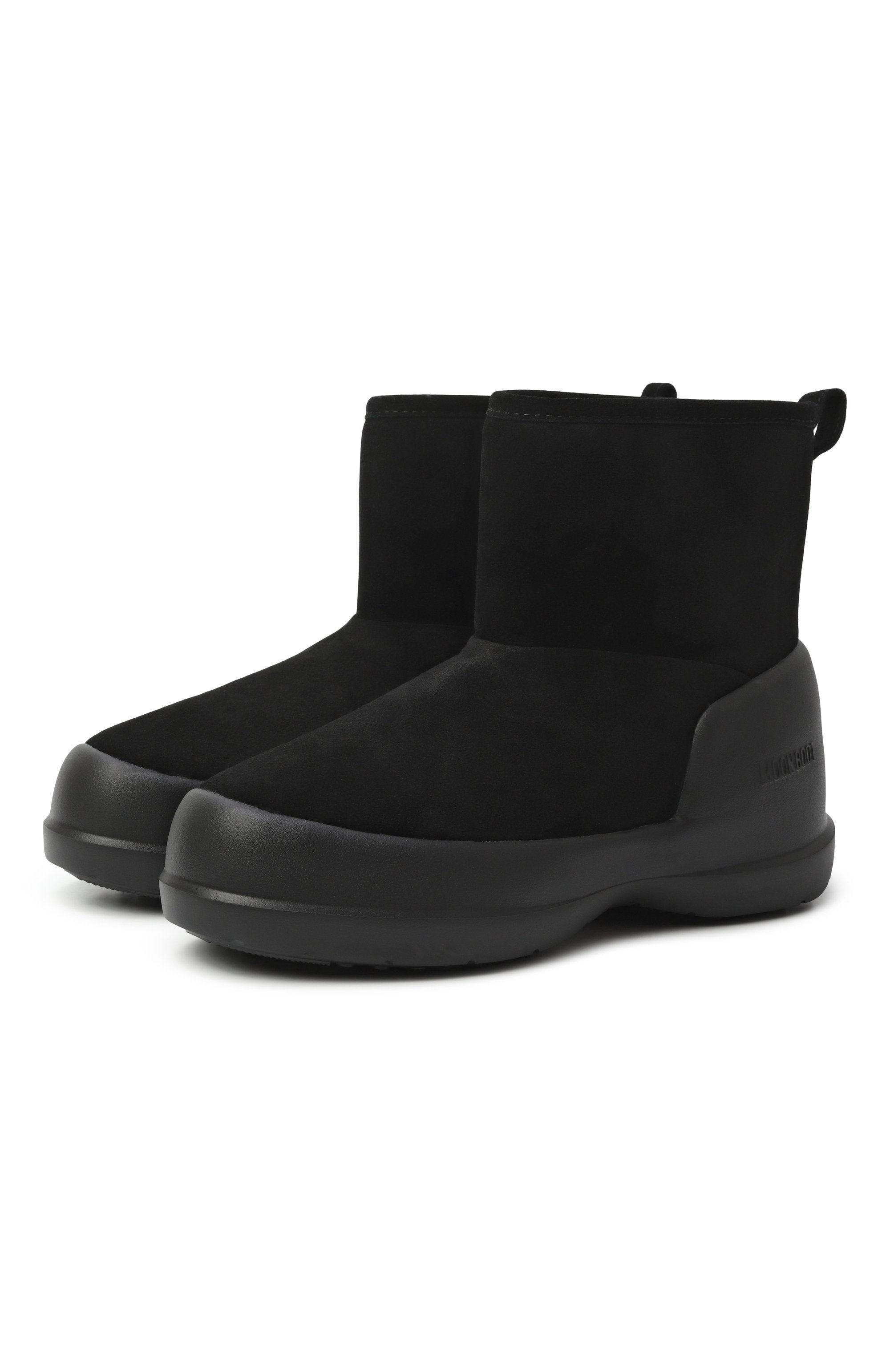 Замшевые ботинки mezzaluna mid MOON BOOT черного цвета по цене 25750 руб., арт. 80D2500060, фото 1 Замшевые ботинки mezzaluna mid MOON BOOT, арт. 80D2500060, фото 1