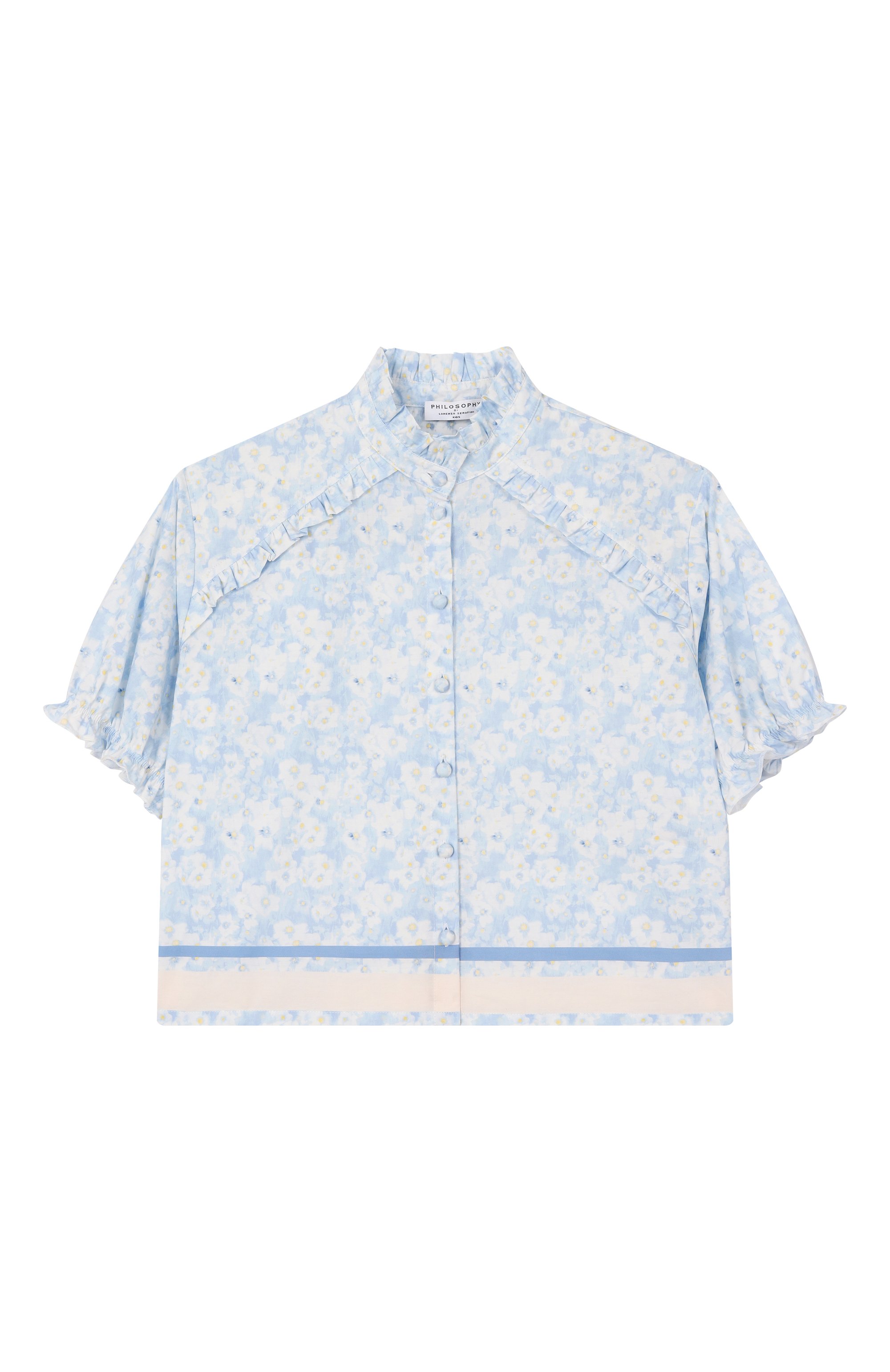Хлопковая блузка PHILOSOPHY DI LORENZO SERAFINI KIDS, арт. I1E304/5617/12-14, фото 1