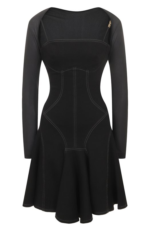 Хлопковое платье Versace Jeans Couture 79HA0953/DW040L54 Чёрный 79HA0953/DW040L54