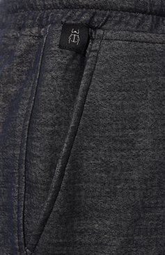 Мужские хлопковые брюки CAPOBIANCO темно-синего цвета, арт. 16M709.DP00. | Фото 5 (Длина (брюки, джинсы): Стандартные; Случай: Повседневный; Материал сплава: Проставлено; Материал внешний: Хлопок; Драгоценные камни: Проставлено; Стили: Кэжуэл)