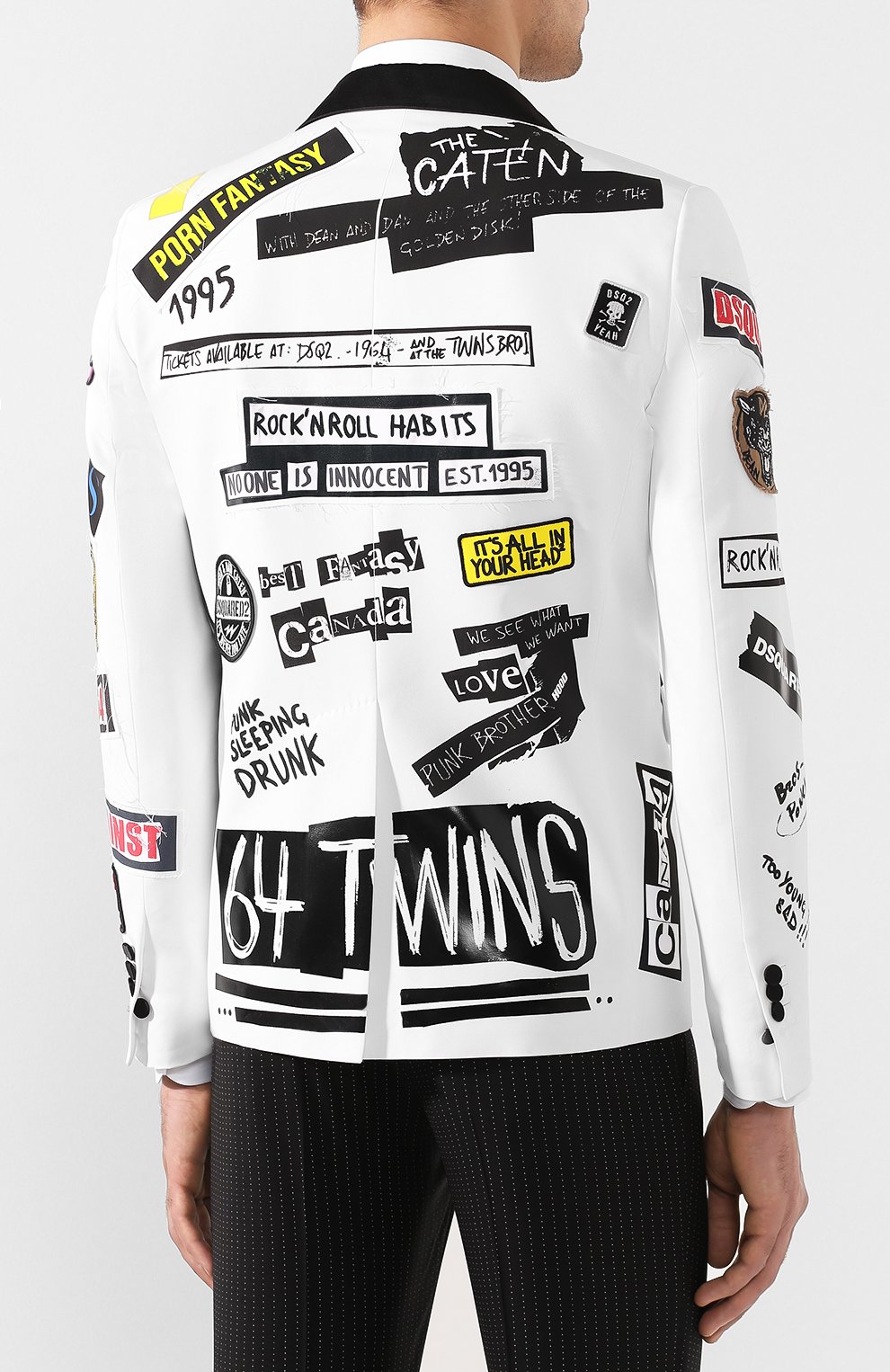 Хлопковый пиджак DSQUARED2 разноцветного цвета по цене 133000 руб., арт. S71BN0759/S49842, фото 4 Хлопковый пиджак DSQUARED2, арт. S71BN0759/S49842, фото 4