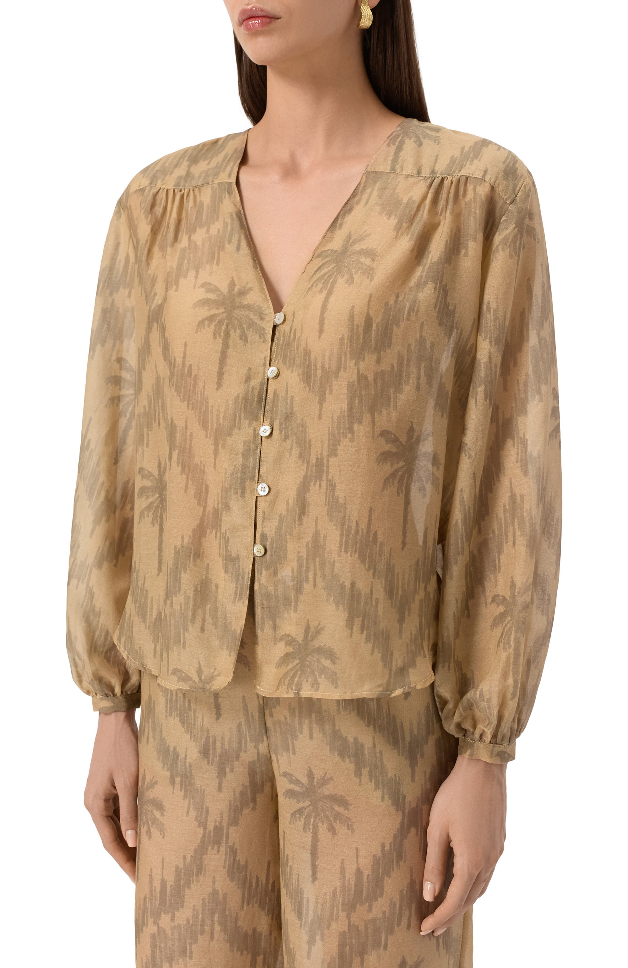 Блузка из хлопка и шелка MANEBI, арт. V73EP, фото 3