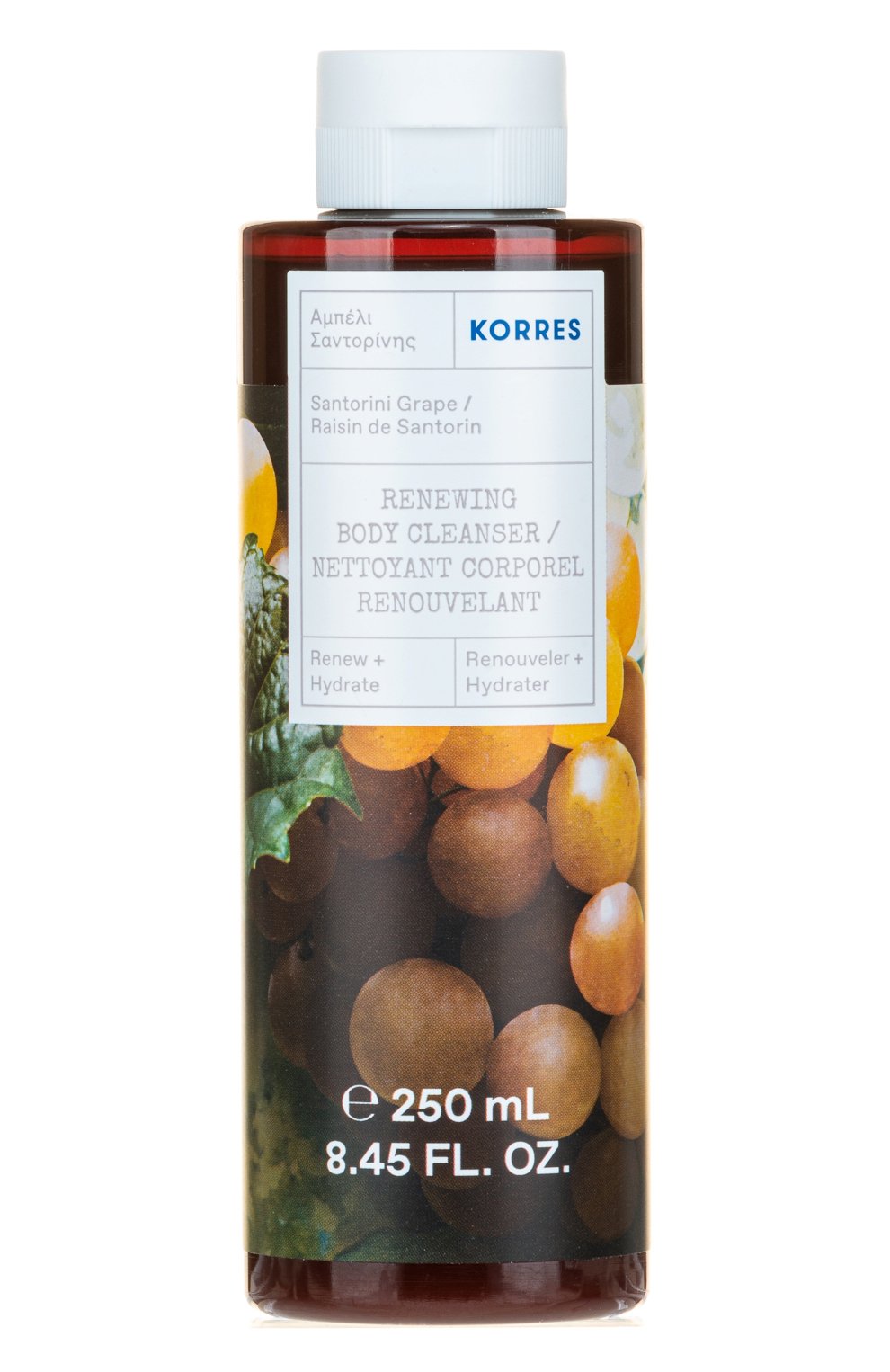 Гель для душа виноград санторини (250ml) KORRES бесцветного цвета по цене 1690 руб., арт. 5203069094675, фото 1 Гель для душа виноград санторини (250ml) KORRES, арт. 5203069094675, фото 1