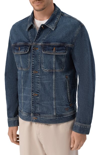 Джинсовая куртка EMPORIO ARMANI синего цвета по цене 61350 руб., арт. EM006496/AF27566, фото 3 Джинсовая куртка EMPORIO ARMANI, арт. EM006496/AF27566, фото 3