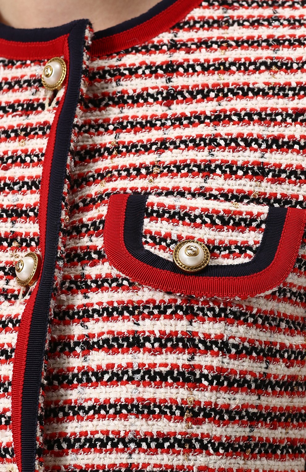 Приталенный буклированный жакет с круглым вырезом GUCCI, арт. 482665/ZKM24, фото 5