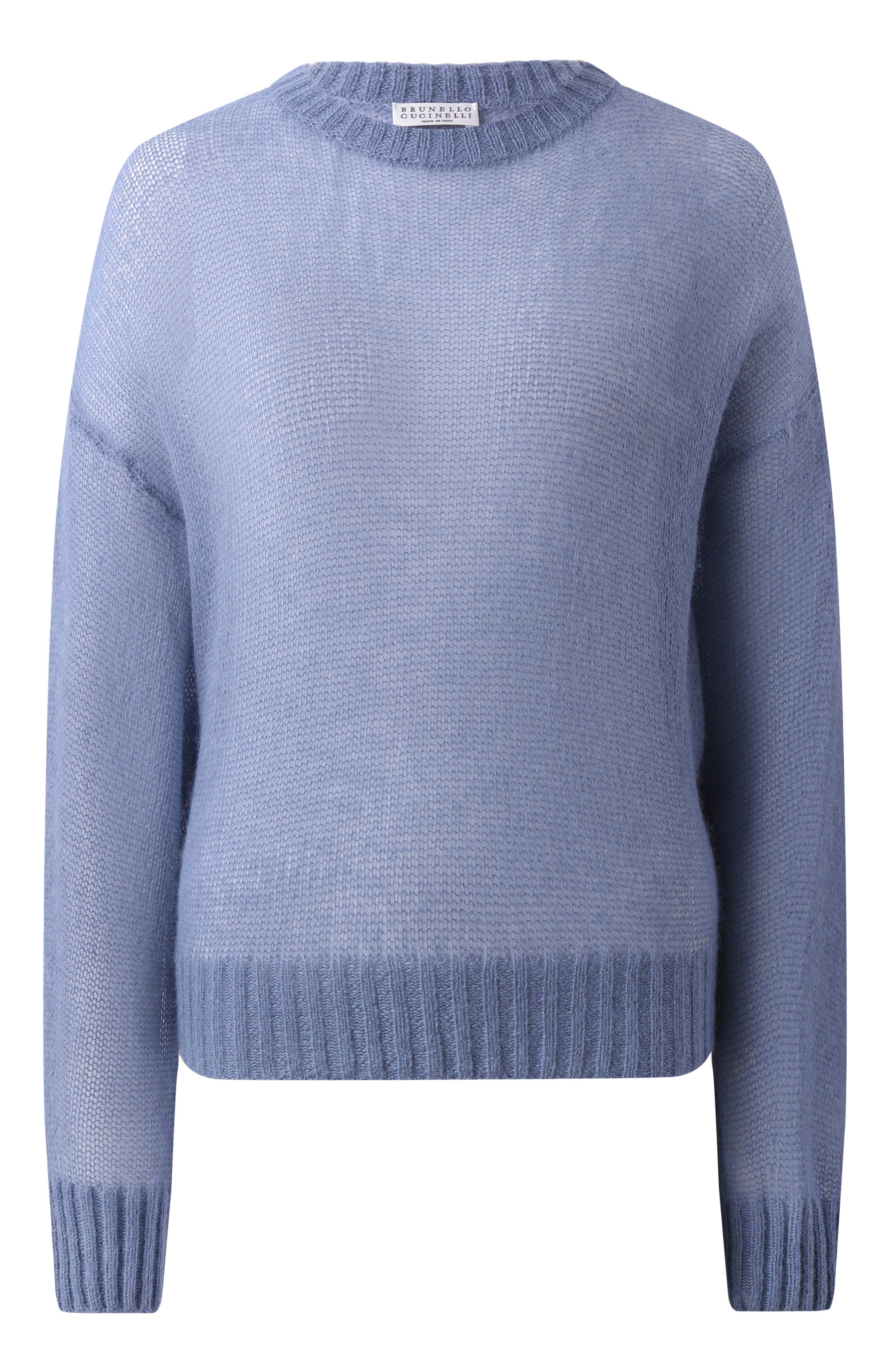 Пуловер BRUNELLO CUCINELLI голубого цвета по цене 108000 руб., арт. M2I776830, фото 1 Пуловер BRUNELLO CUCINELLI, арт. M2I776830, фото 1