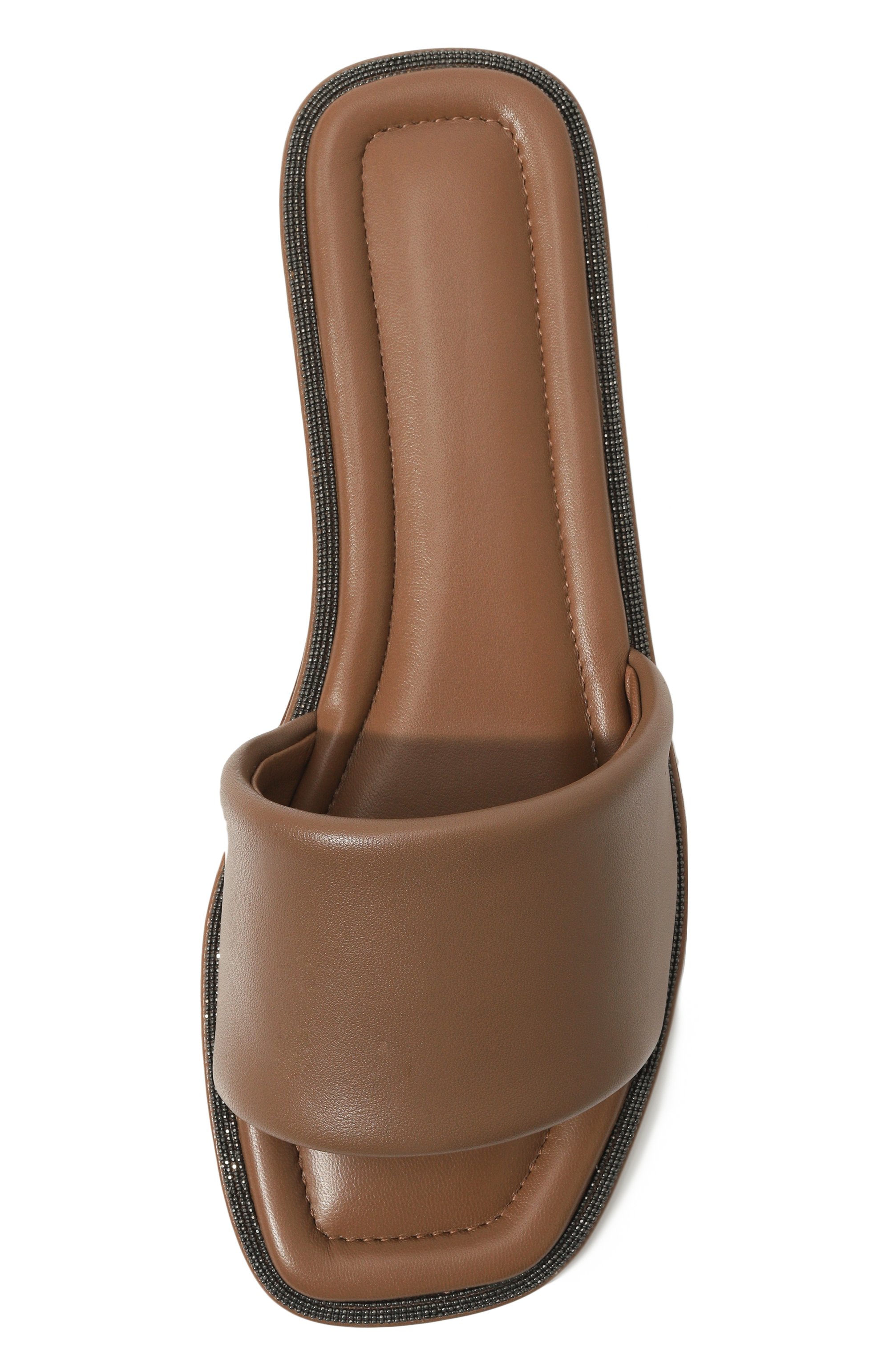 Кожаные шлепанцы BRUNELLO CUCINELLI коричневого цвета по цене 75950 руб., арт. MZCWCB1358, фото 6 Кожаные шлепанцы BRUNELLO CUCINELLI, арт. MZCWCB1358, фото 6