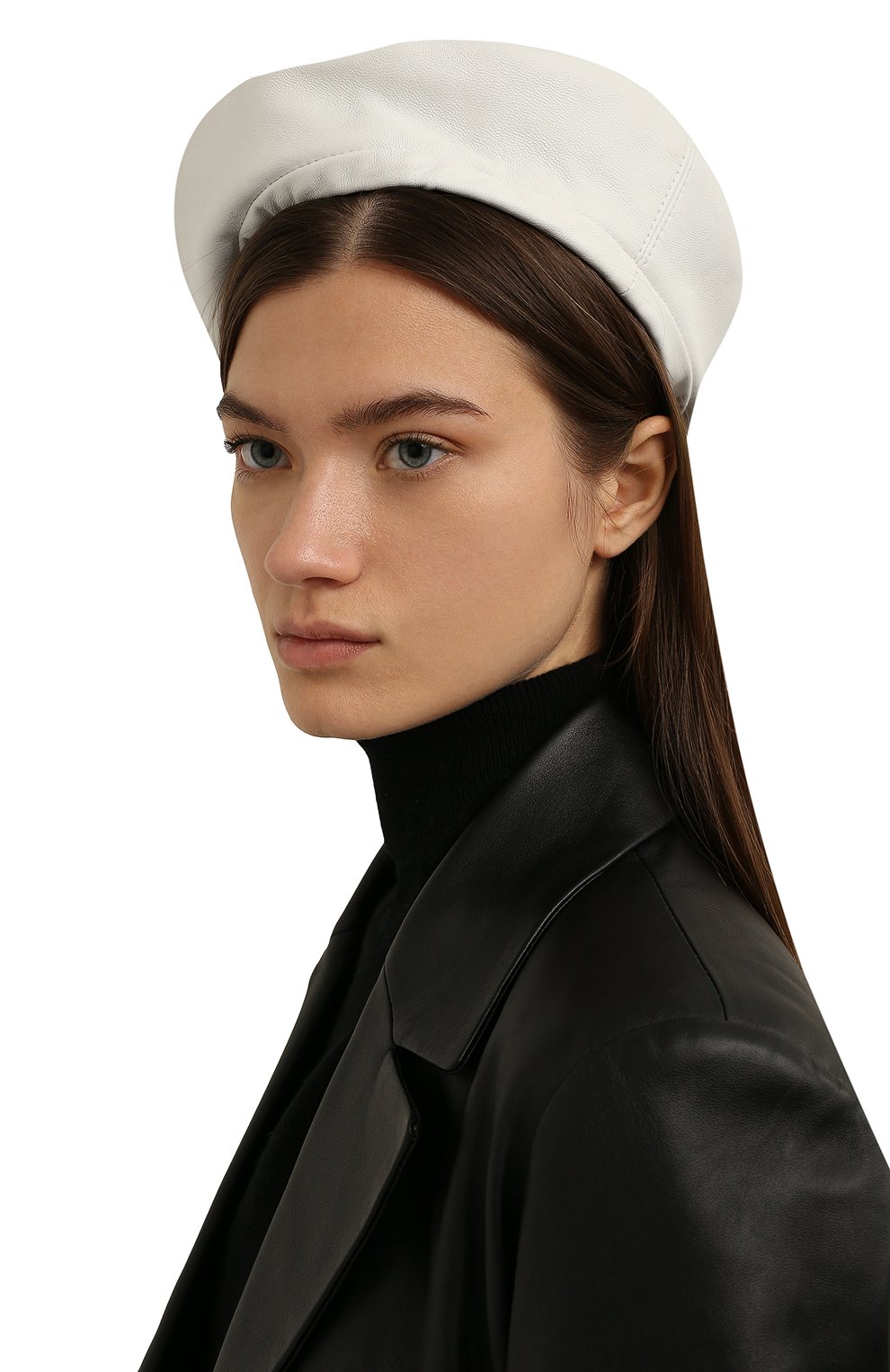 Кожаный берет COCOSHNICK HEADDRESS, арт. beretwhite, фото 2