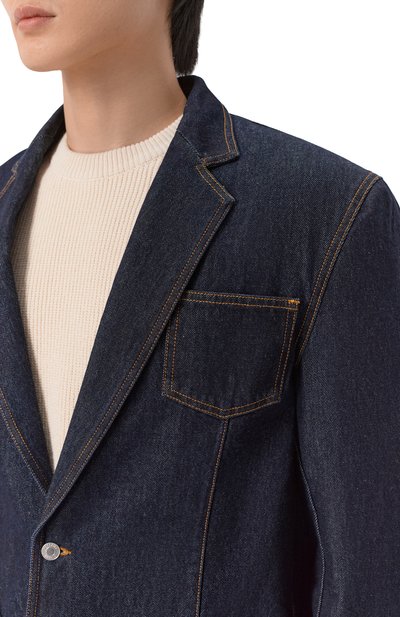 Джинсовый пиджак MOSCHINO темно-синего цвета по цене 117500 руб., арт. A0517/0243, фото 5 Джинсовый пиджак MOSCHINO, арт. A0517/0243, фото 5