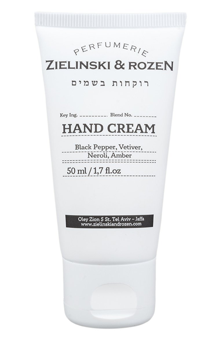 Крем для рук черный перец, ветивер, нероли, амбра (50ml) ZIELINSKI&ROZEN бесцветного цвета, арт. 7290018419007 | Фото 1 (Тип продукта: Кремы; Назначение: Для рук; Региональные ограничения белый список (Axapta Mercury): Не проставлено; Нос: Не проставлено; Косметика кросс-кт: Уход У)