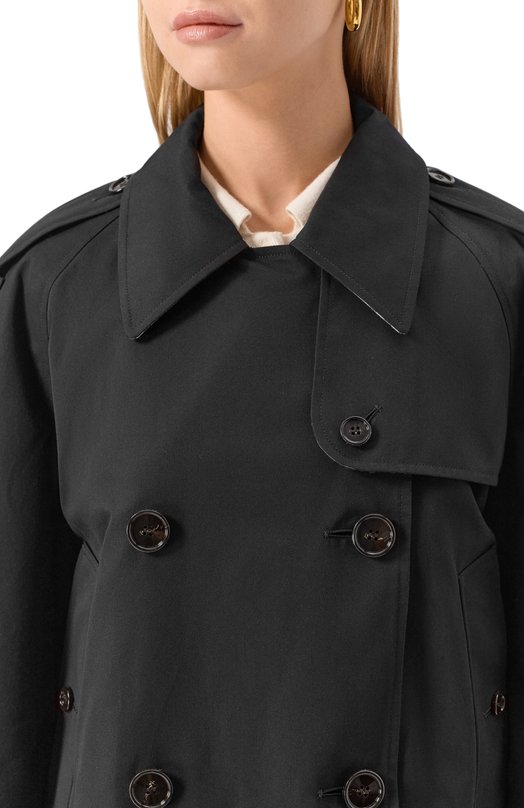 Хлопковый тренч Burberry 8072849 Чёрный  8072849 Фото 5