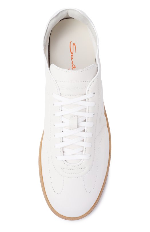 Кожаные кеды DBS-Olympic Santoni MBPG22072FARTFRI Белый  MBPG22072FARTFRI Фото 5