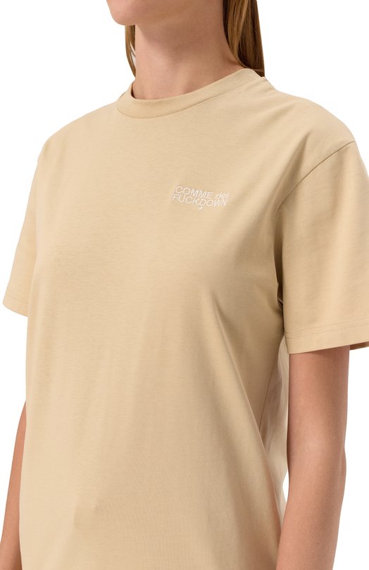 Хлопковая футболка Comme des Fuckdown CFABW01213 Бежевый  CFABW01213 Фото 5