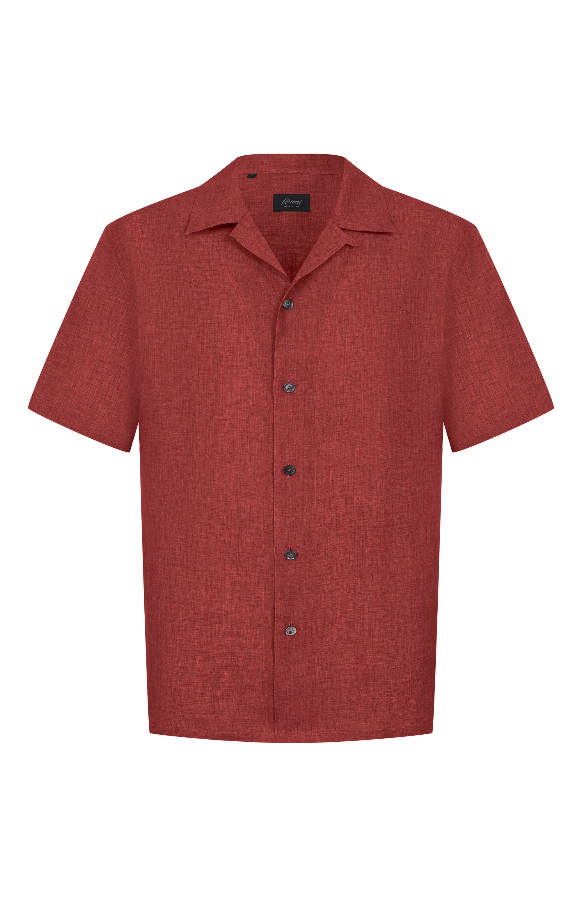 Льняная рубашка BRIONI красного цвета по цене 73150 руб., арт. SCFR0L/P9111, фото 1 Льняная рубашка BRIONI, арт. SCFR0L/P9111, фото 1