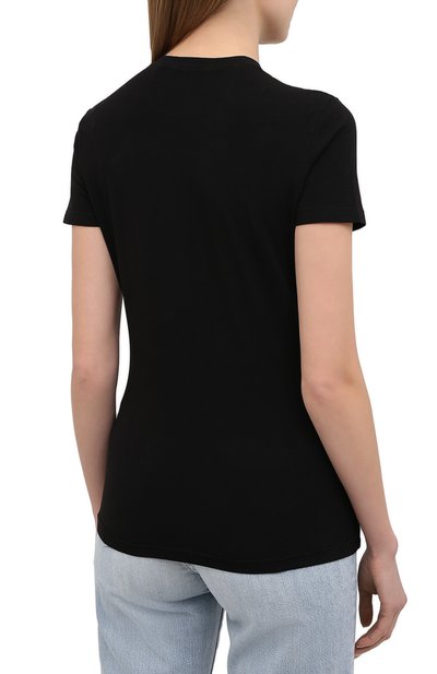 Хлопковая футболка PROENZA SCHOULER WHITE LABEL черного цвета по цене 17550 руб., арт. WL2114226-JC144, фото 4 Хлопковая футболка PROENZA SCHOULER WHITE LABEL, арт. WL2114226-JC144, фото 4