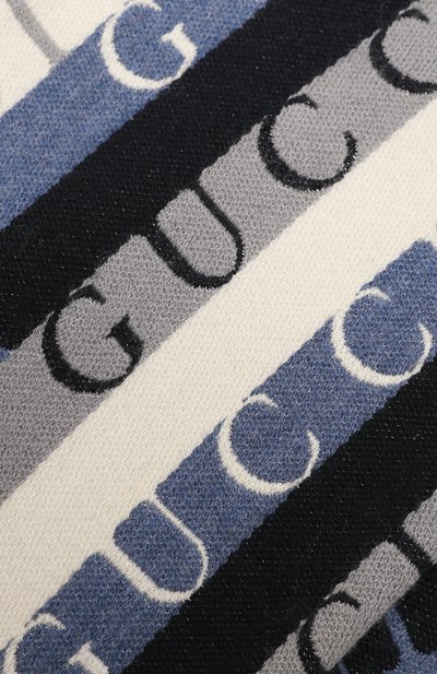 Шарф из шерсти и хлопка GUCCI синего цвета по цене 51840 руб., арт. 634166 3GD91, фото 4 Шарф из шерсти и хлопка GUCCI, арт. 634166 3GD91, фото 4