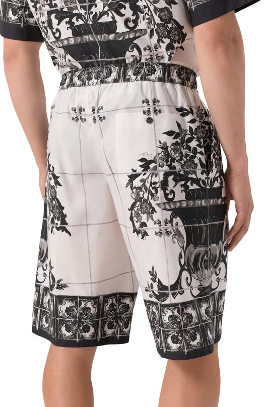 Хлопковые шорты Dolce & Gabbana GV37AT/HH5EC Чёрно-белый  GV37AT/HH5EC Фото 4