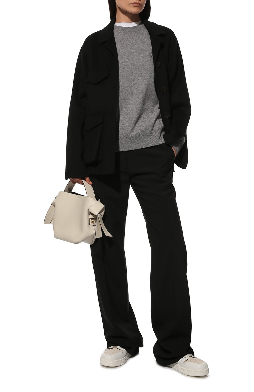 Шерстяной пуловер ACNE STUDIOS серого цвета по цене 39950 руб., арт. C60042/W, фото 2 Шерстяной пуловер ACNE STUDIOS, арт. C60042/W, фото 2