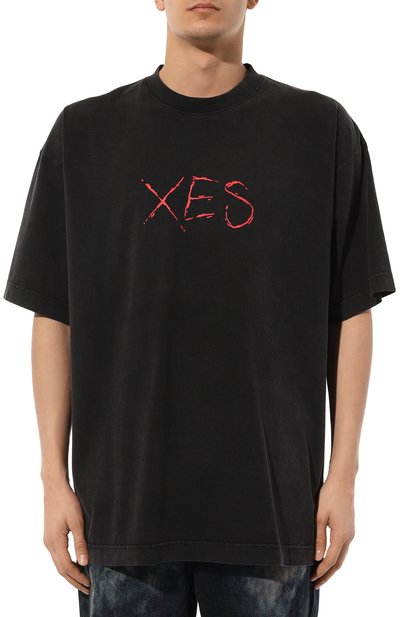 Хлопковая футболка VETEMENTS черного цвета по цене 65450 руб., арт. UE64TR220B, фото 3 Хлопковая футболка VETEMENTS, арт. UE64TR220B, фото 3