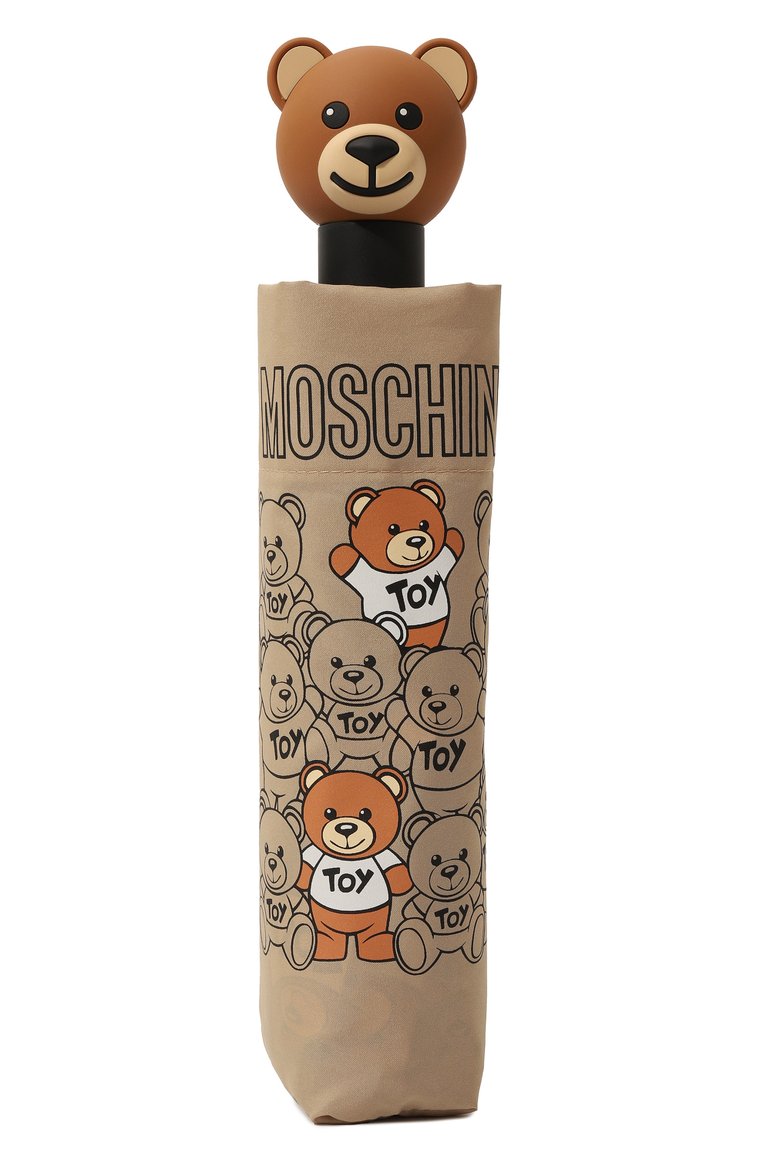 Женский складной зонт MOSCHINO бежевого цвета, арт. 8422-0PENCL0SED | Фото 4 (Материал: Металл, Текстиль, Синтетический материал; Нос: Не проставлено)