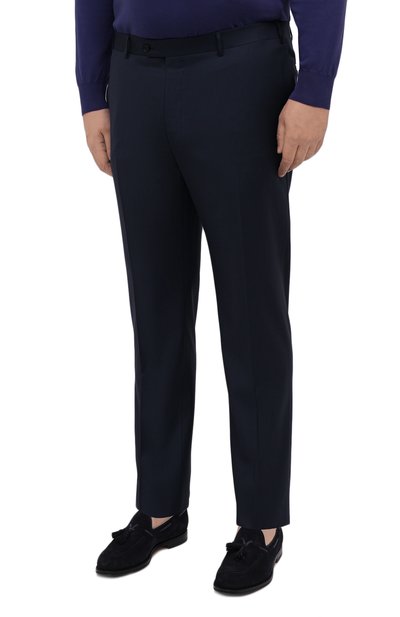 Шерстяные брюки CANALI синего цвета по цене 49400 руб., арт. 71012/AS10315/60-64, фото 3 Шерстяные брюки CANALI, арт. 71012/AS10315/60-64, фото 3