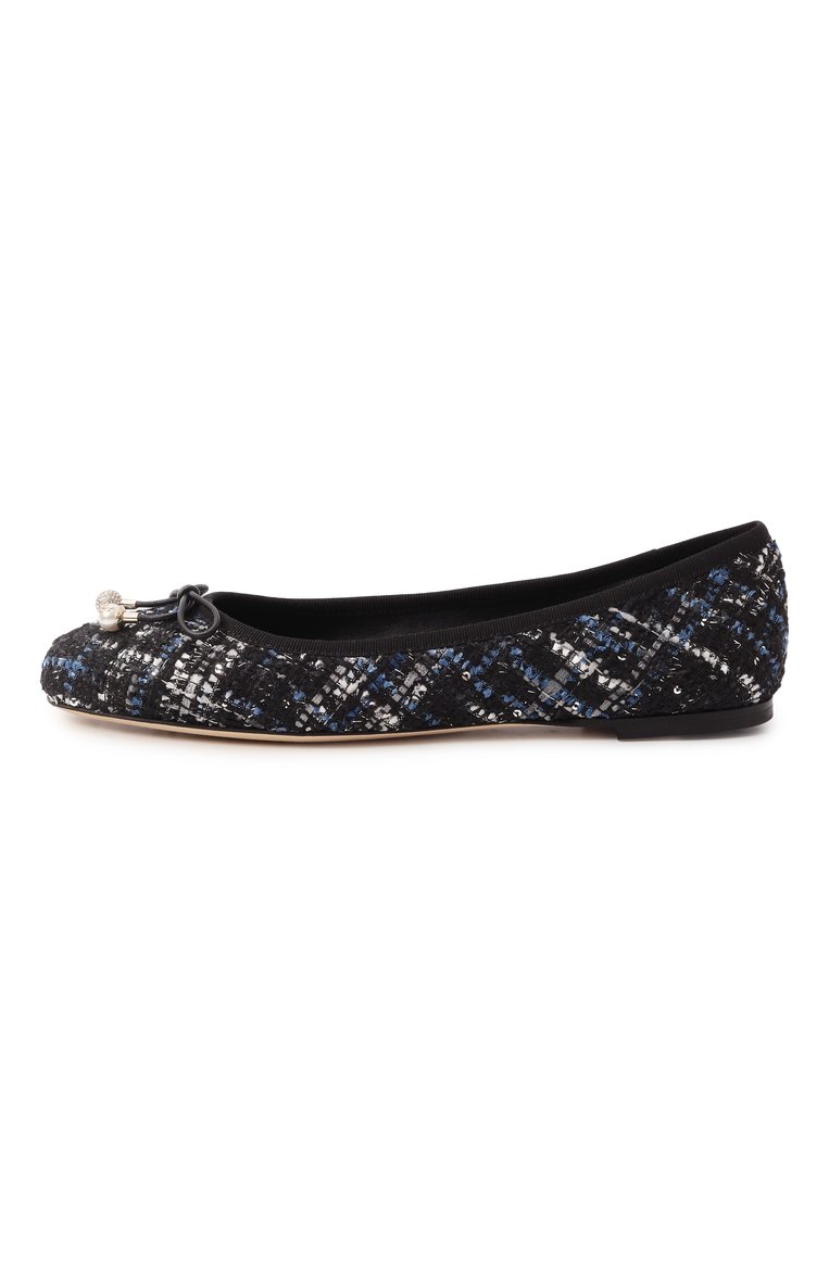 Женские текстильные балетки elme JIMMY CHOO разноцветного цвета, арт. ELME FLAT/MTD | Фото 4 (Материал внешний: Текстиль; Каблук высота: Низкий; Подошва: Плоская; Материал внутренний: Натуральная кожа)