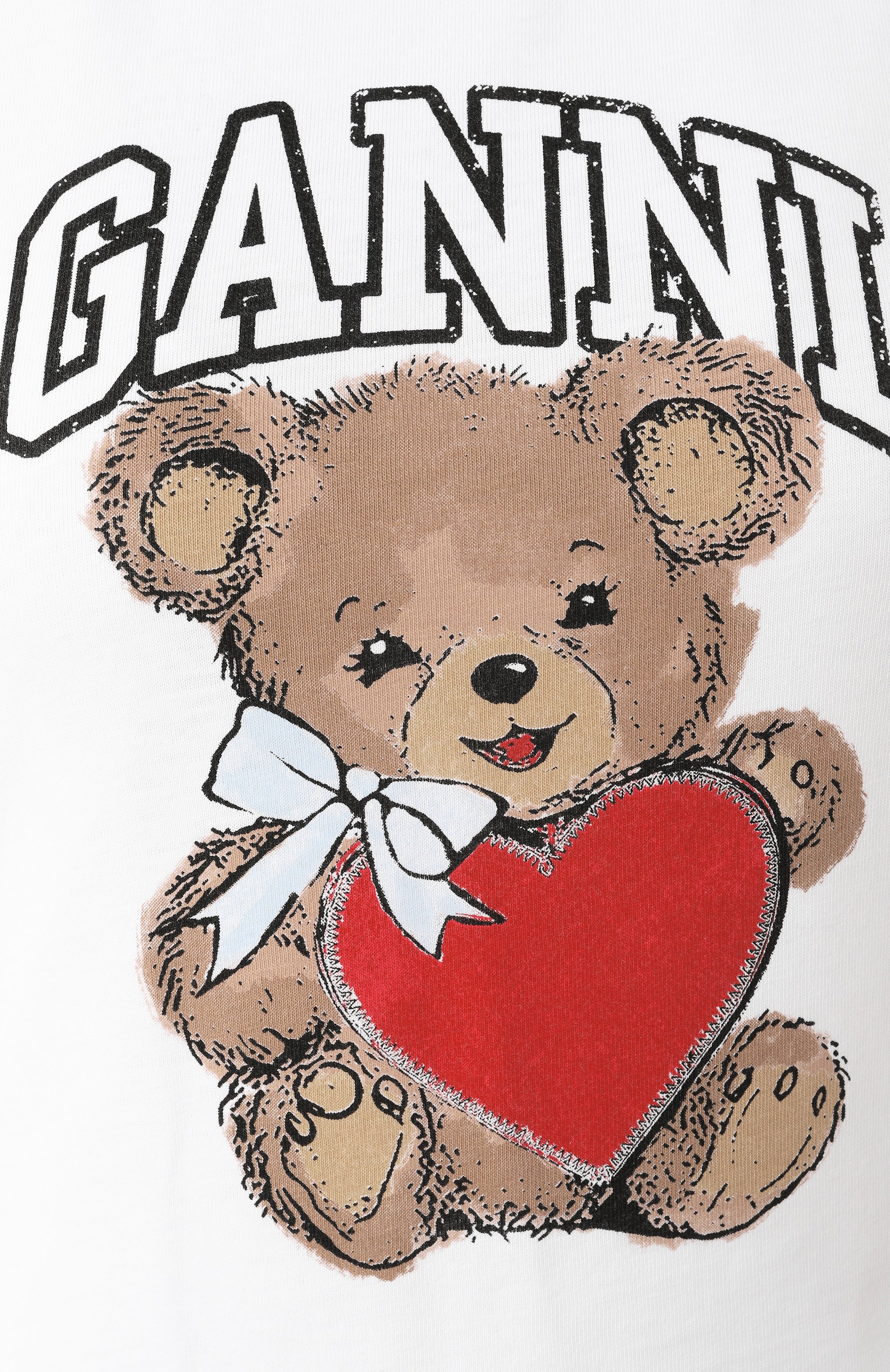 Хлопковая футболка GANNI белого цвета по цене 16050 руб., арт. T4061, фото 6 Хлопковая футболка GANNI, арт. T4061, фото 6