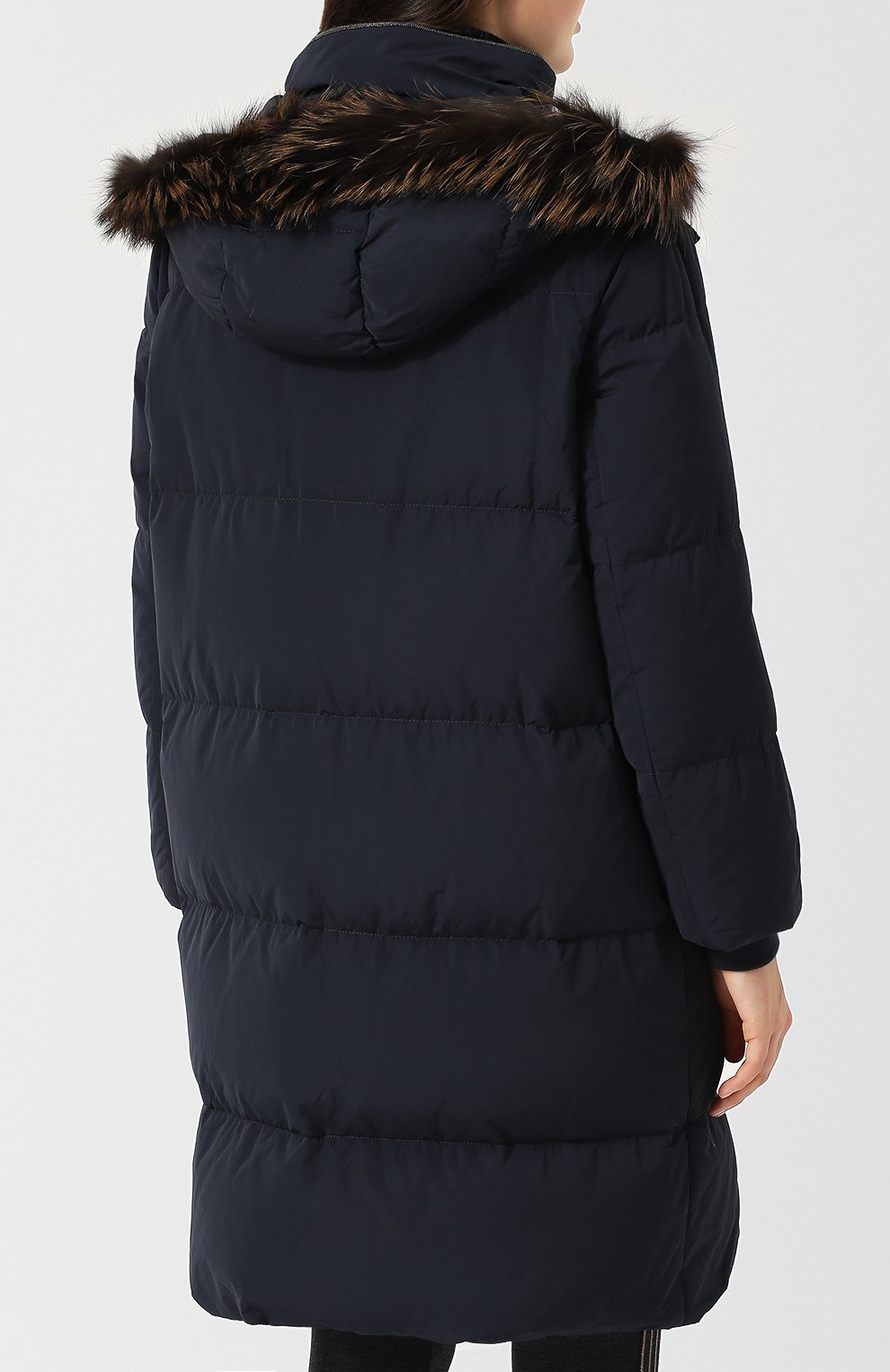 Пуховик с меховой отделкой капюшона BRUNELLO CUCINELLI, арт. MR5279304, фото 4