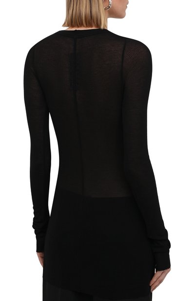 Пуловер из вискозы и шелка RICK OWENS черного цвета по цене 25600 руб., арт. RP21S3202/RC, фото 4 Пуловер из вискозы и шелка RICK OWENS, арт. RP21S3202/RC, фото 4