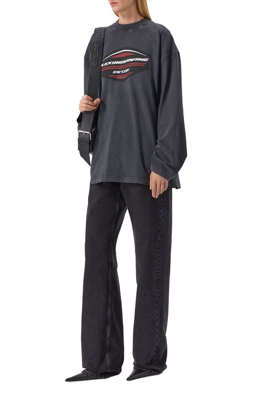 Хлопковый лонгслив Alexander Wang UCC1261109 Серый  UCC1261109 Фото 2