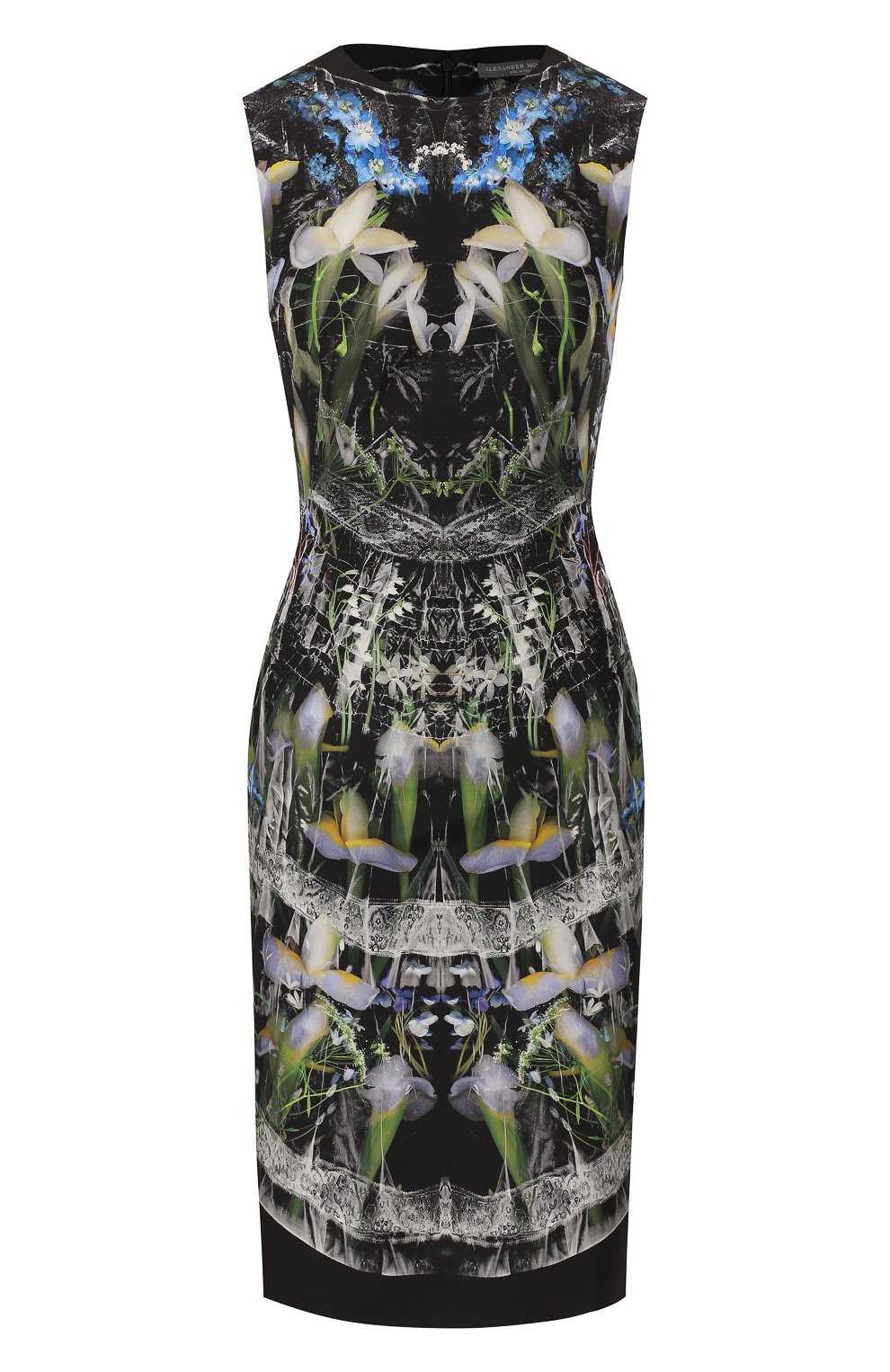 Шелковое платье ALEXANDER MCQUEEN черного цвета по цене 239500 руб., арт. 570425/QMD24, фото 1 Шелковое платье ALEXANDER MCQUEEN, арт. 570425/QMD24, фото 1