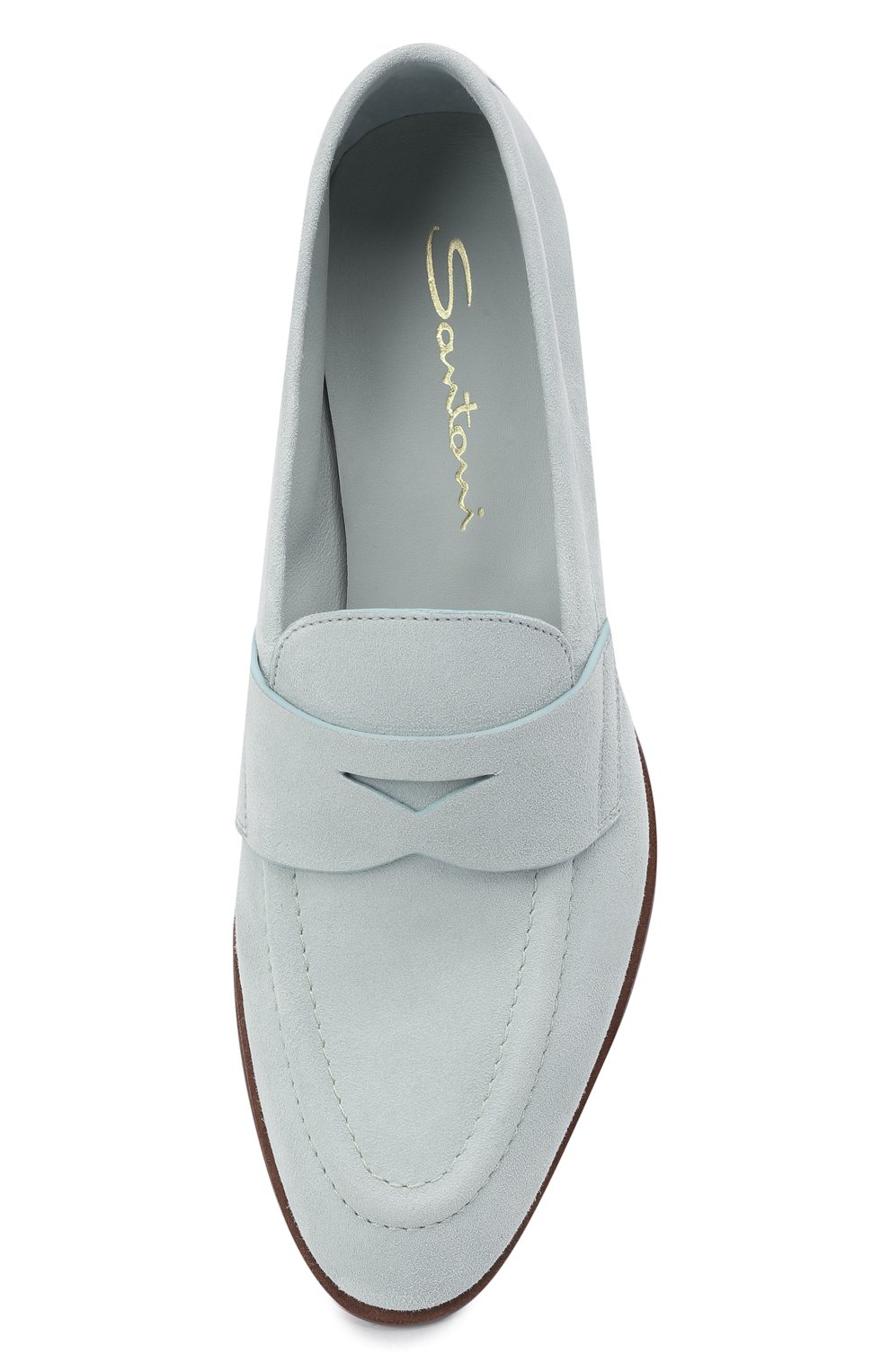 Замшевые лоферы SANTONI голубого цвета по цене 69950 руб., арт. WUSF59962HAFSLH0Z25, фото 6 Замшевые лоферы SANTONI, арт. WUSF59962HAFSLH0Z25, фото 6