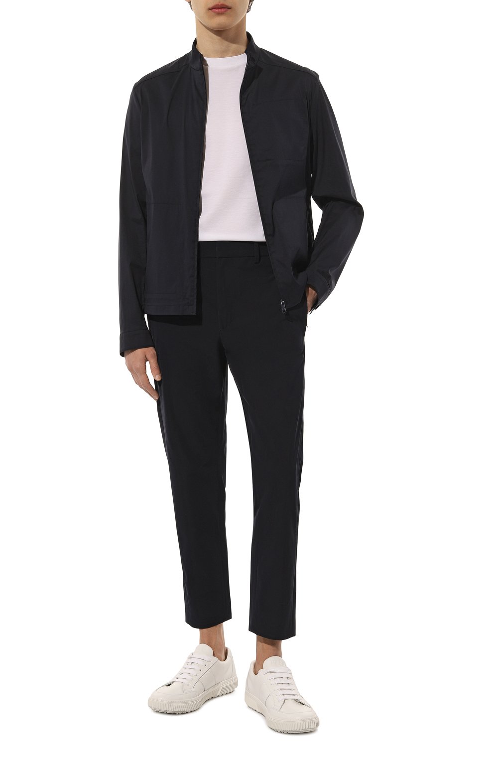 Брюки прямого кроя PRADA темно-синего цвета по цене 99000 руб., арт. SPF94-1KJW-F0124, фото 2 Брюки прямого кроя PRADA, арт. SPF94-1KJW-F0124, фото 2