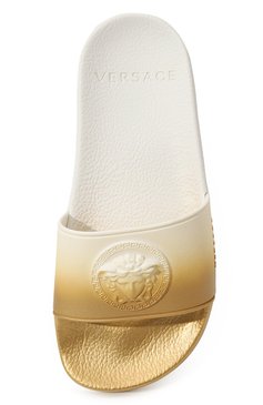 Детский шлепанцы VERSACE белого цвета, арт. YHX00047/1A08693/35-38 | Фото 4 (Материал сплава: Проставлено; Нос: Не проставлено; Материал внешний: Резина)