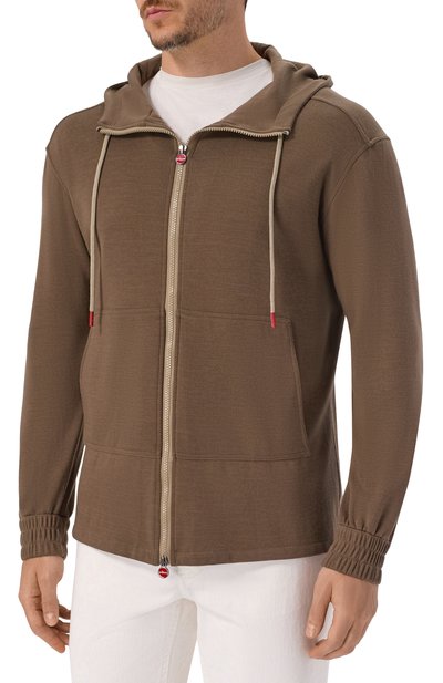 Кашемировая куртка-рубашка KITON хаки цвета по цене 356500 руб., арт. UMC010K0172I, фото 3 Кашемировая куртка-рубашка KITON, арт. UMC010K0172I, фото 3